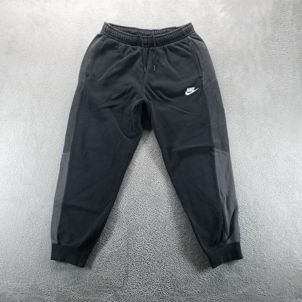 Nike Pants Mens S Black Joggers Colorblock Fleece Drawstring Pockets Gym